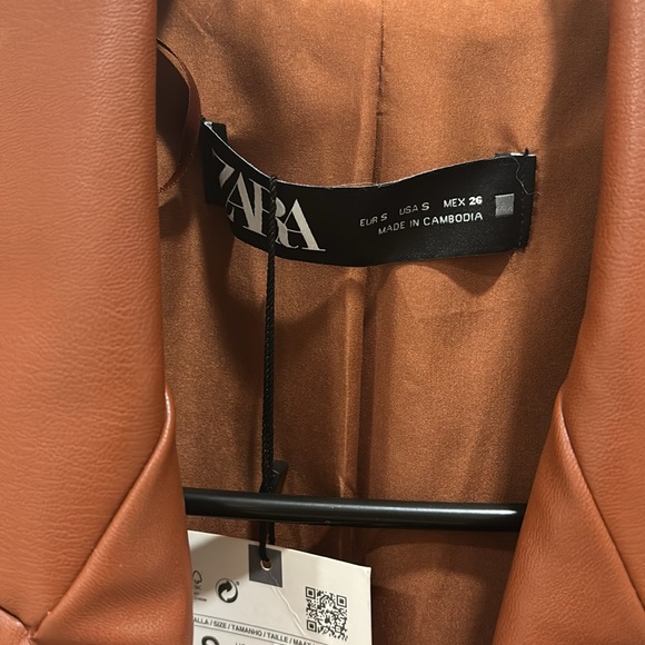 Zara new with tags brown double breasted jacket size Small - Picture 4 of 5